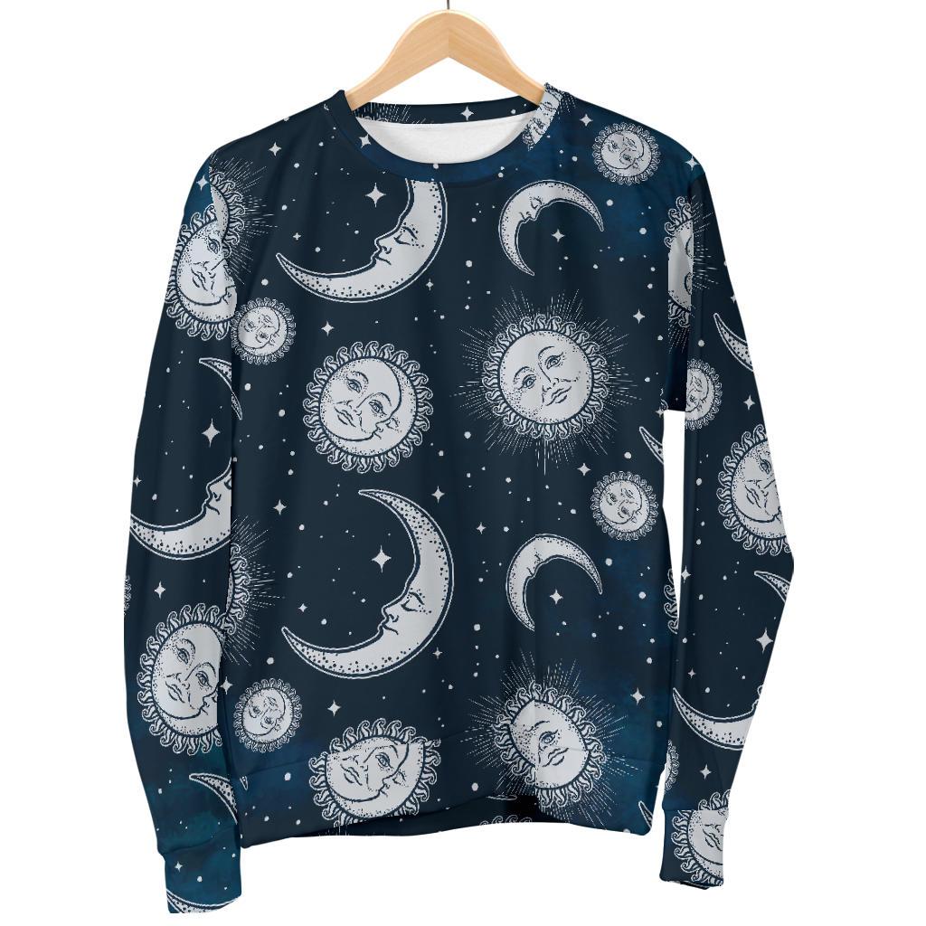 Moon Sun Pattern Print Women's Sweatshirt-grizzshop