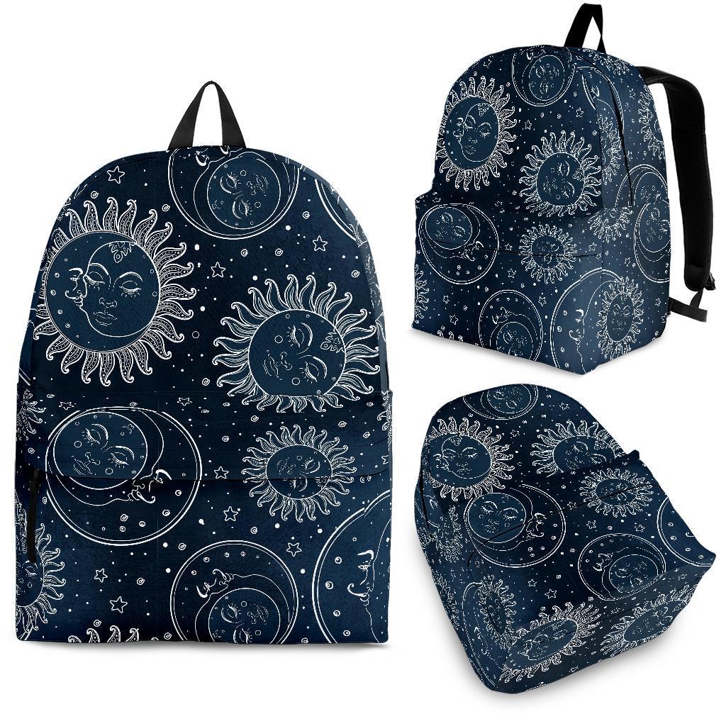 Moon Sun Print Pattern Backpack-grizzshop