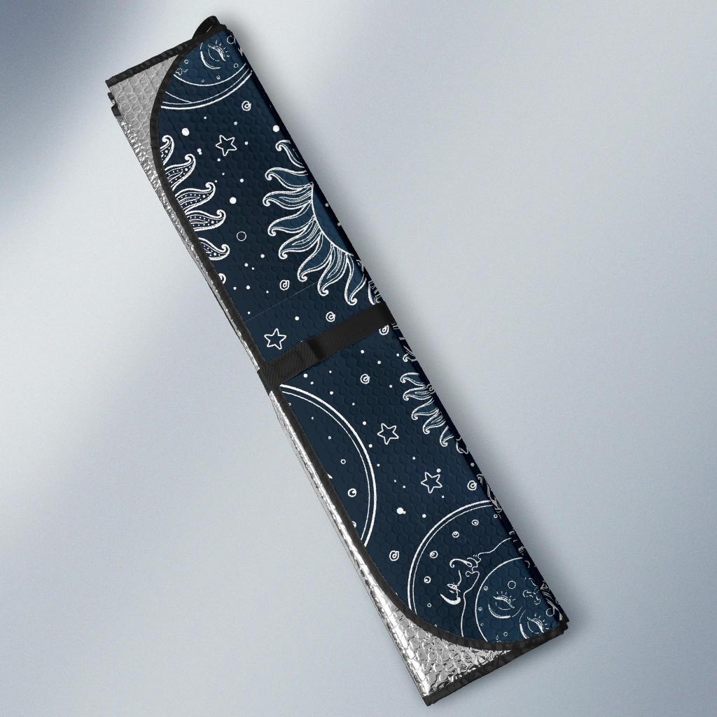 Moon Sun Print Pattern Car Sun Shade-grizzshop