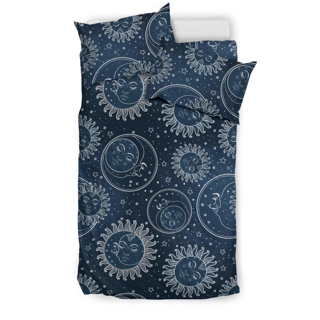 Moon Sun Print Pattern Duvet Cover Bedding Set-grizzshop