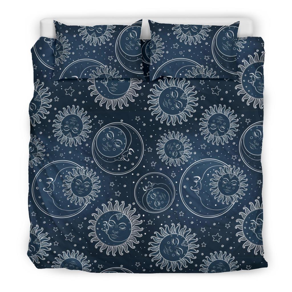 Moon Sun Print Pattern Duvet Cover Bedding Set-grizzshop