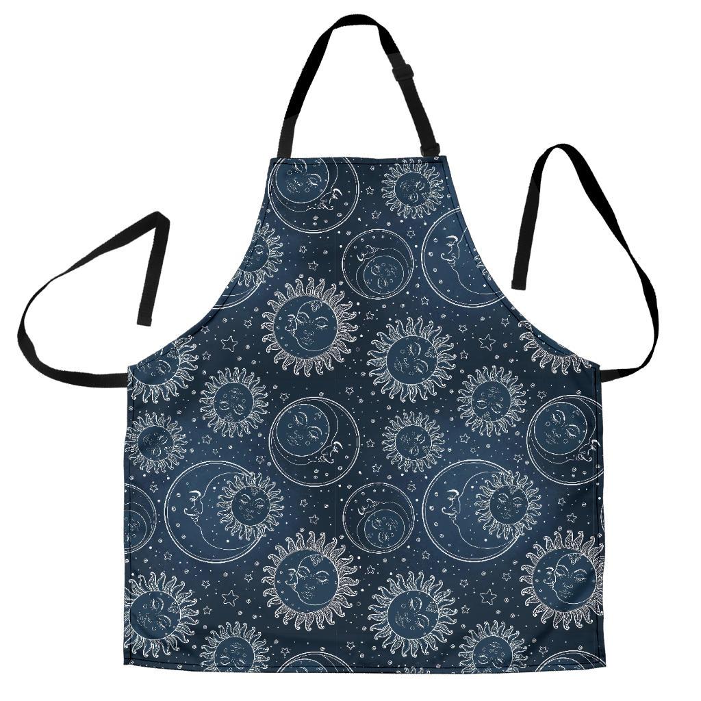 Moon Sun Print Pattern Men's Apron-grizzshop