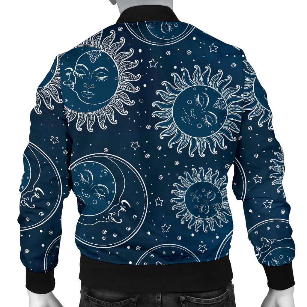 Moon Sun Print Pattern Men's Bomber Jacket-grizzshop