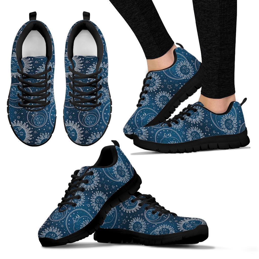 Moon Sun Print Pattern Sneaker Shoes For Men Women-grizzshop