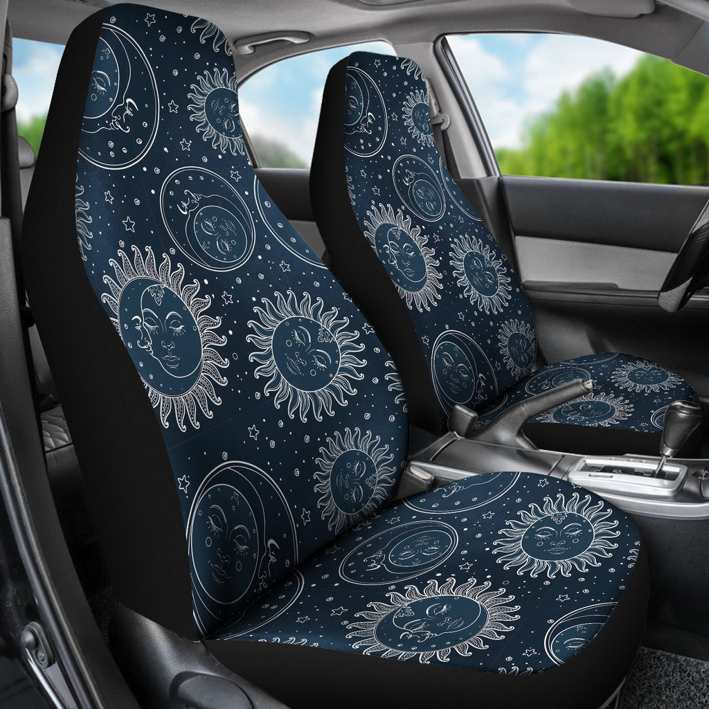 Moon Sun Print Pattern Universal Fit Car Seat Covers-grizzshop