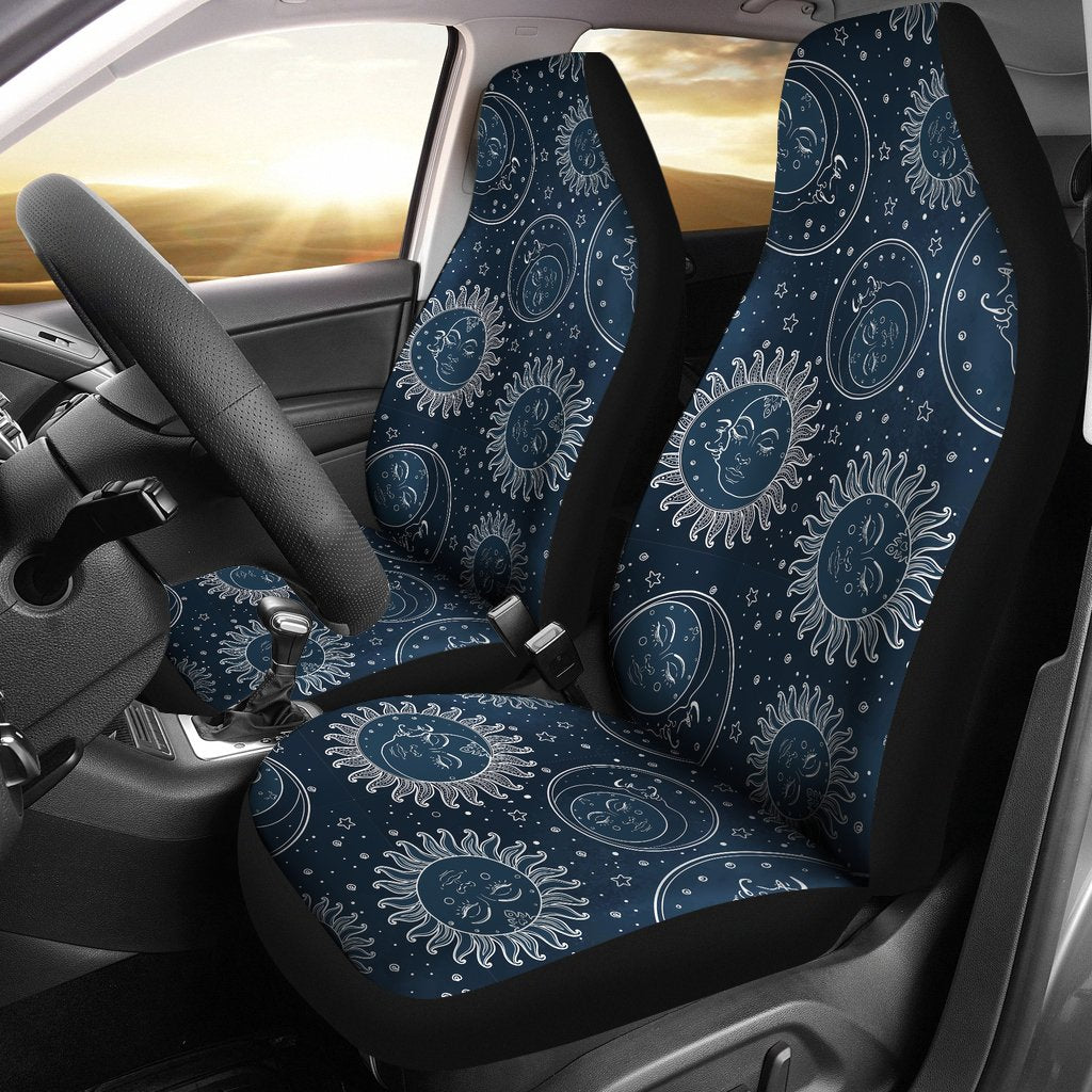 Moon Sun Print Pattern Universal Fit Car Seat Covers-grizzshop