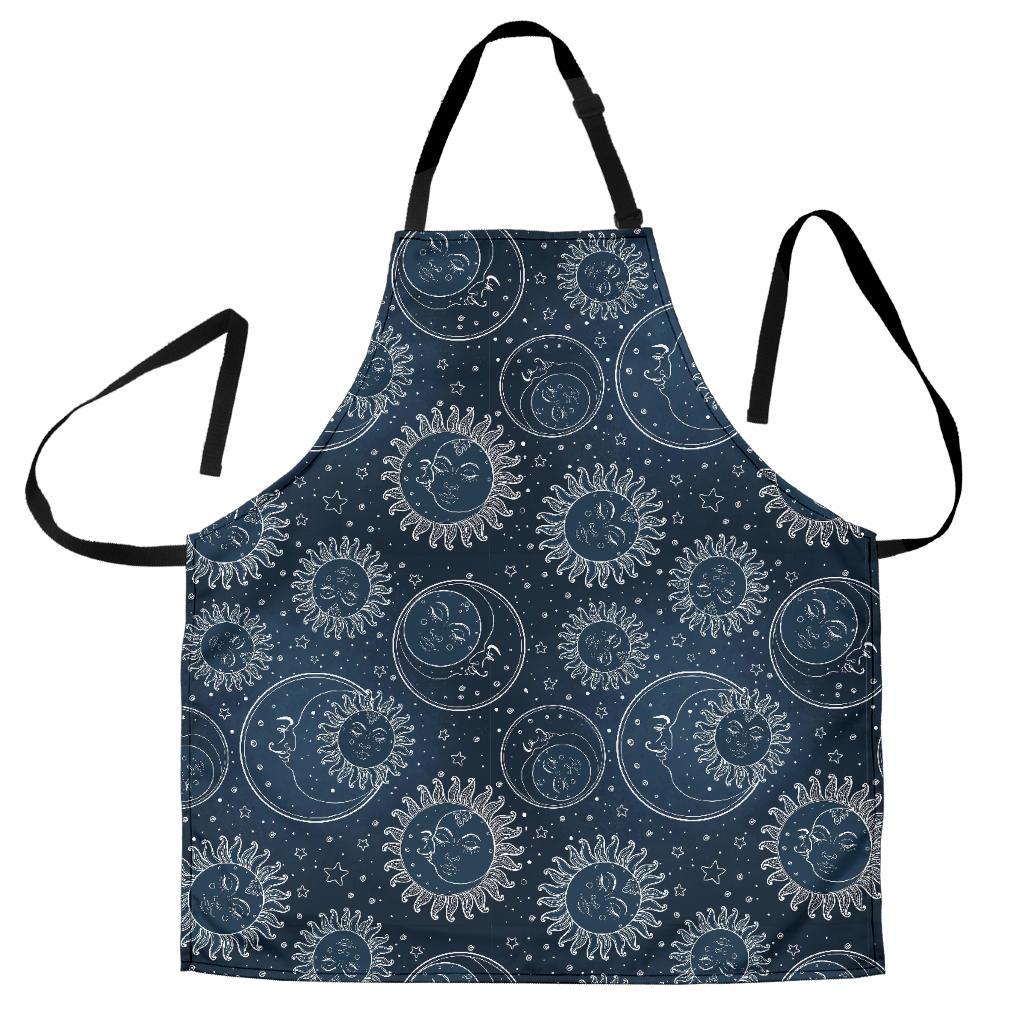 Moon Sun Print Pattern Women's Apron-grizzshop