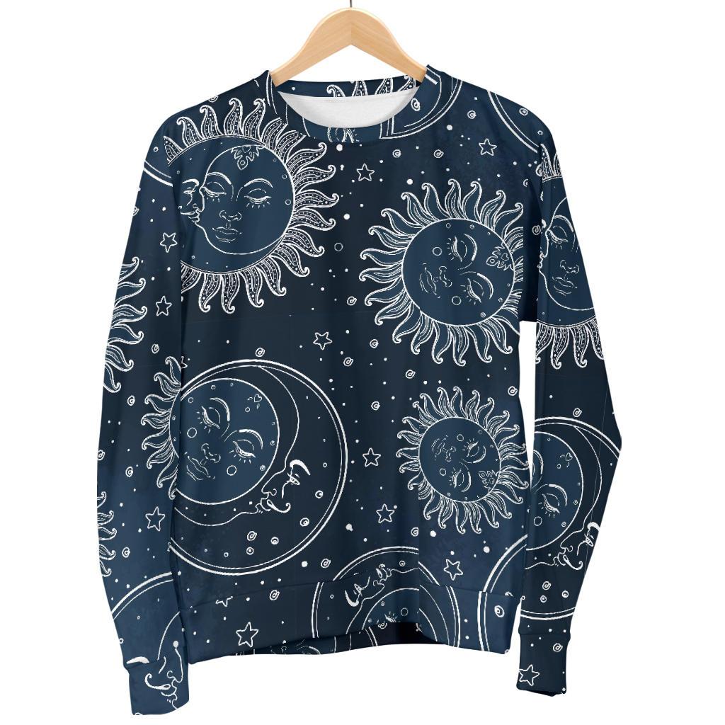 Moon Sun Print Pattern Women's Sweatshirt-grizzshop