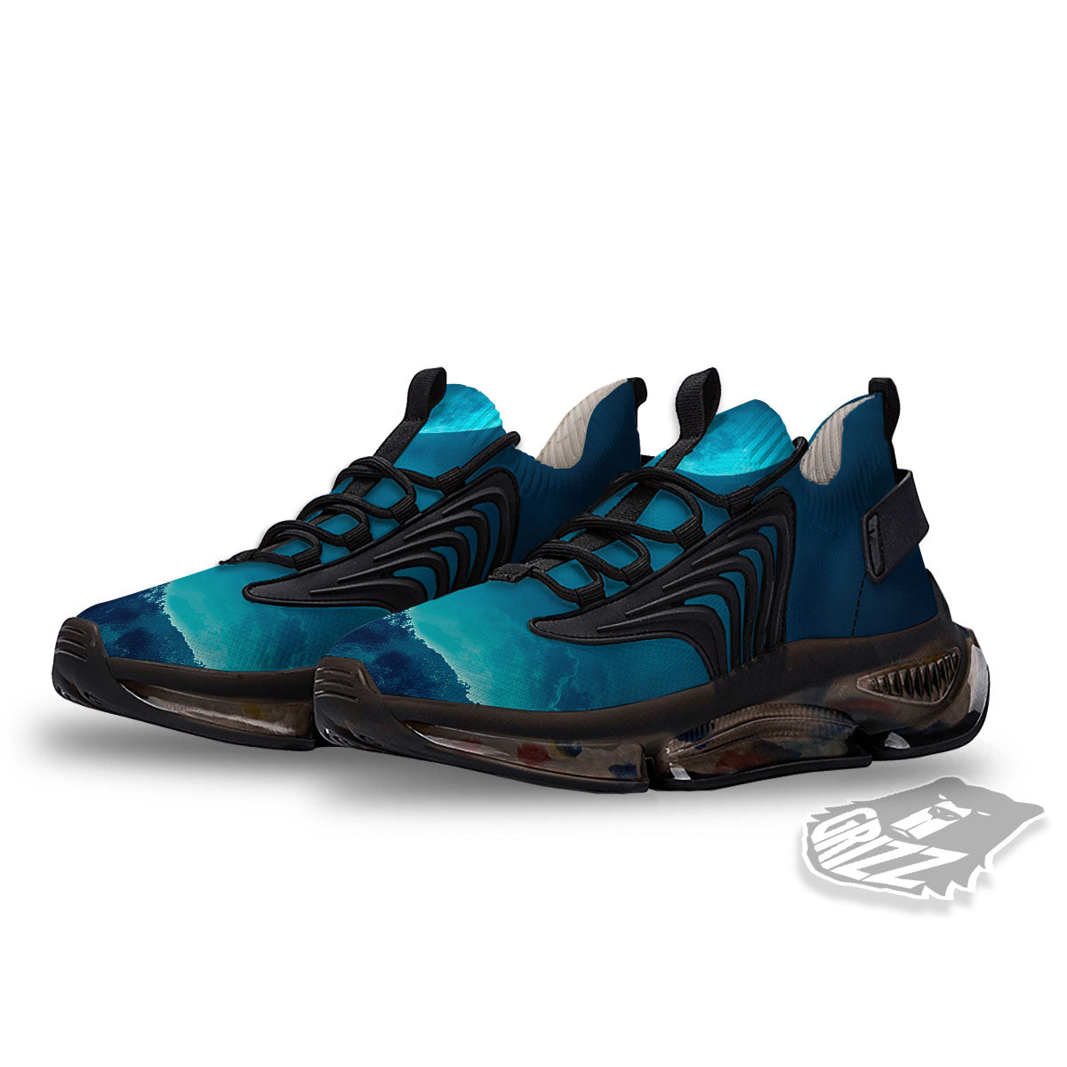 Moonlight And Night Forest Print Black Gym Shoes-grizzshop