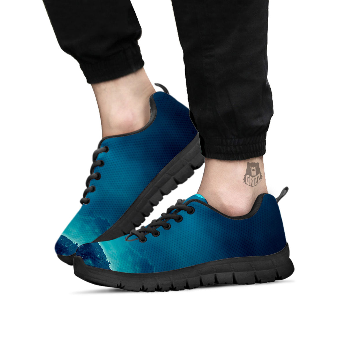 Moonlight And Night Forest Print Black Sneaker-grizzshop