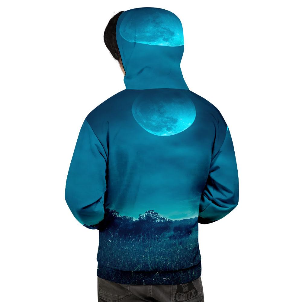 Moonlight And Night Forest Print Men's Hoodie-grizzshop