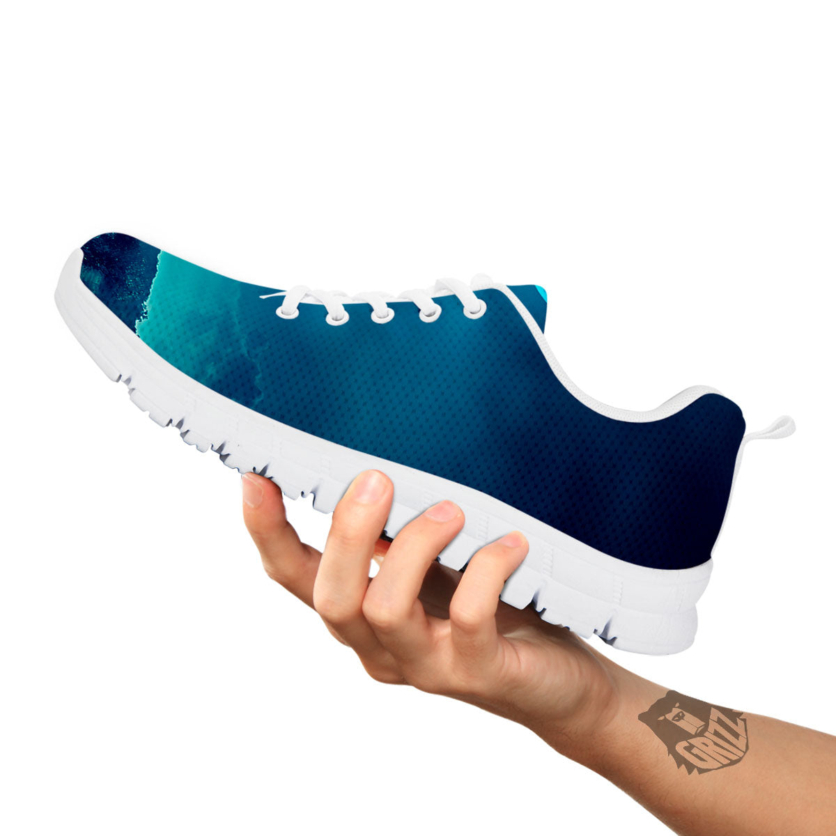 Moonlight And Night Forest Print White Sneaker-grizzshop
