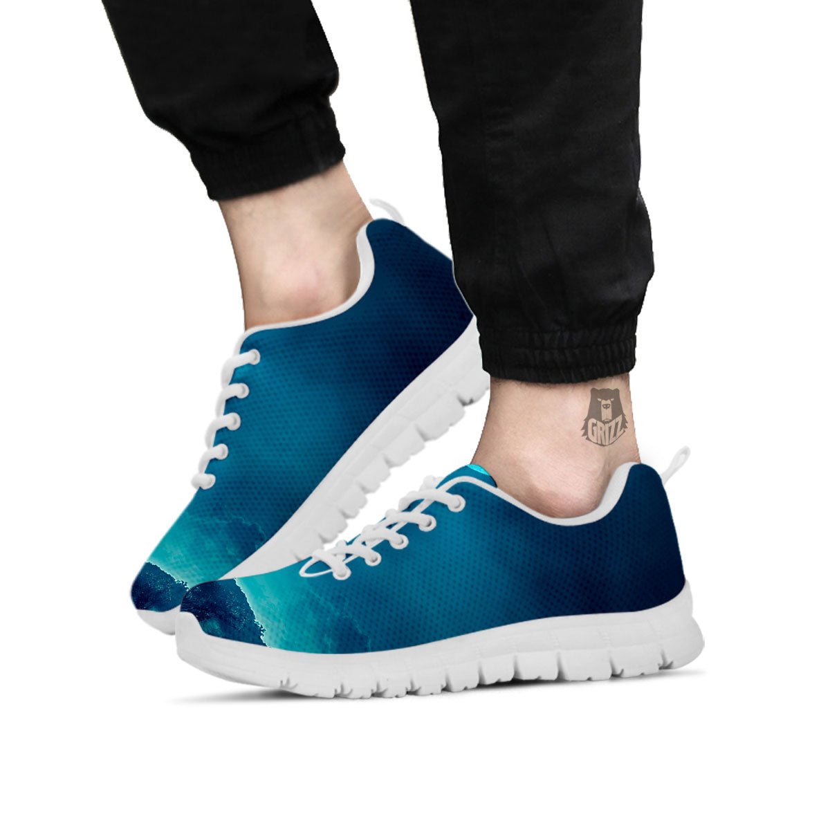 Moonlight And Night Forest Print White Sneaker-grizzshop