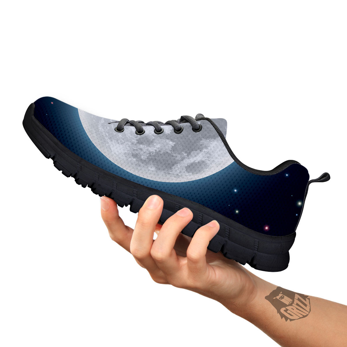 Moonlight And Night Sky Print Black Sneaker-grizzshop