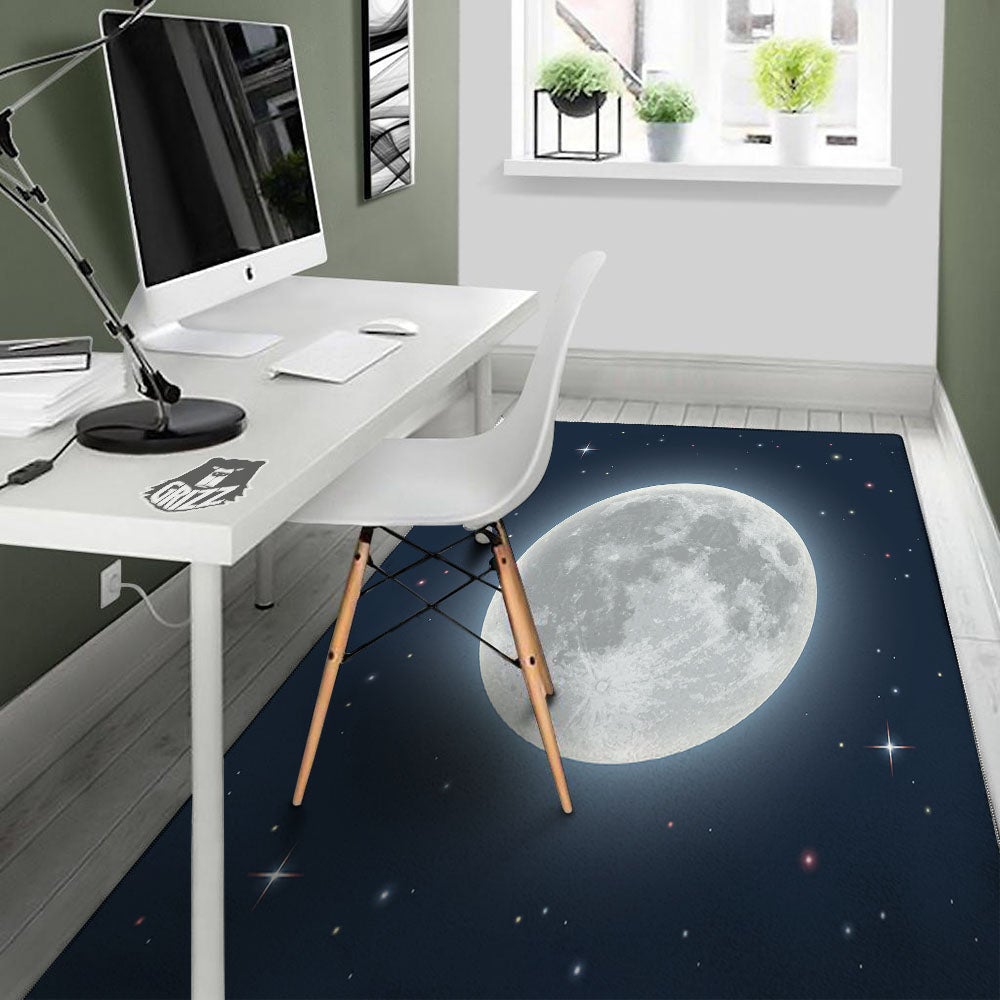 Moonlight And Night Sky Print Floor Mat-grizzshop