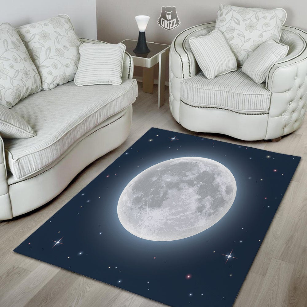 Moonlight And Night Sky Print Floor Mat-grizzshop