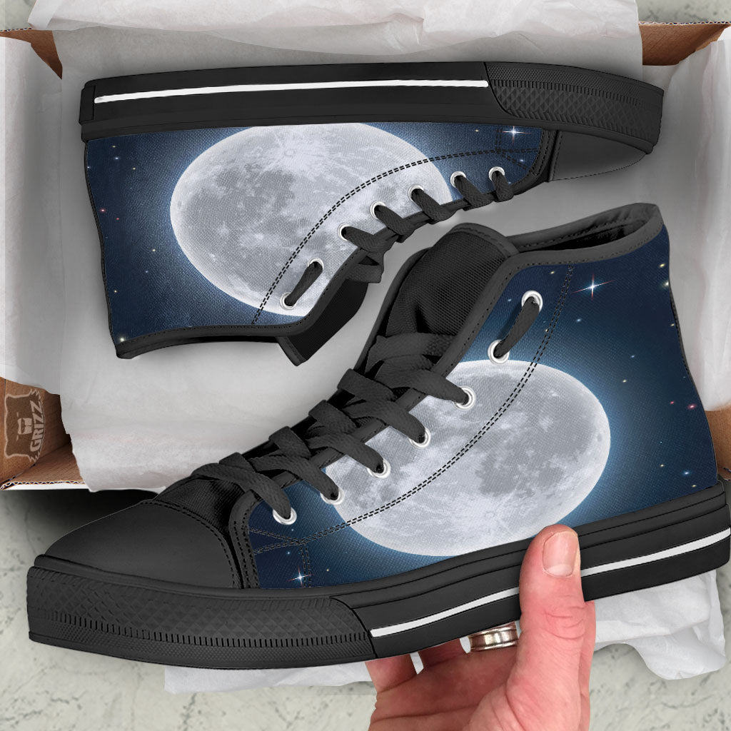 Moonlight And Night Sky Print High Top Shoes-grizzshop