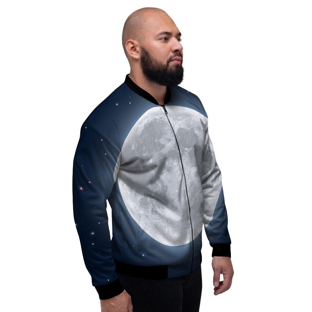 Moonlight And Night Sky Print Men's Bomber Jacket-grizzshop