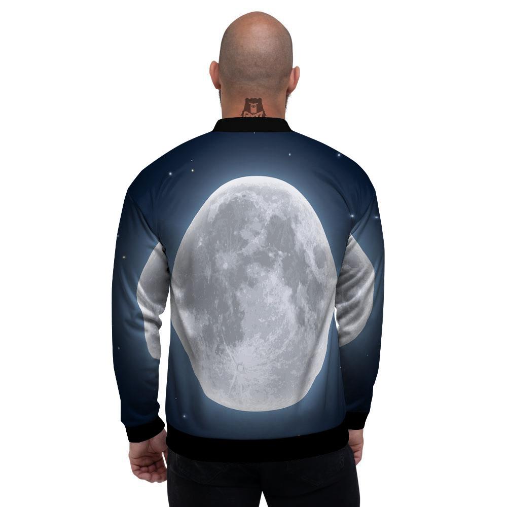 Moonlight And Night Sky Print Men's Bomber Jacket-grizzshop