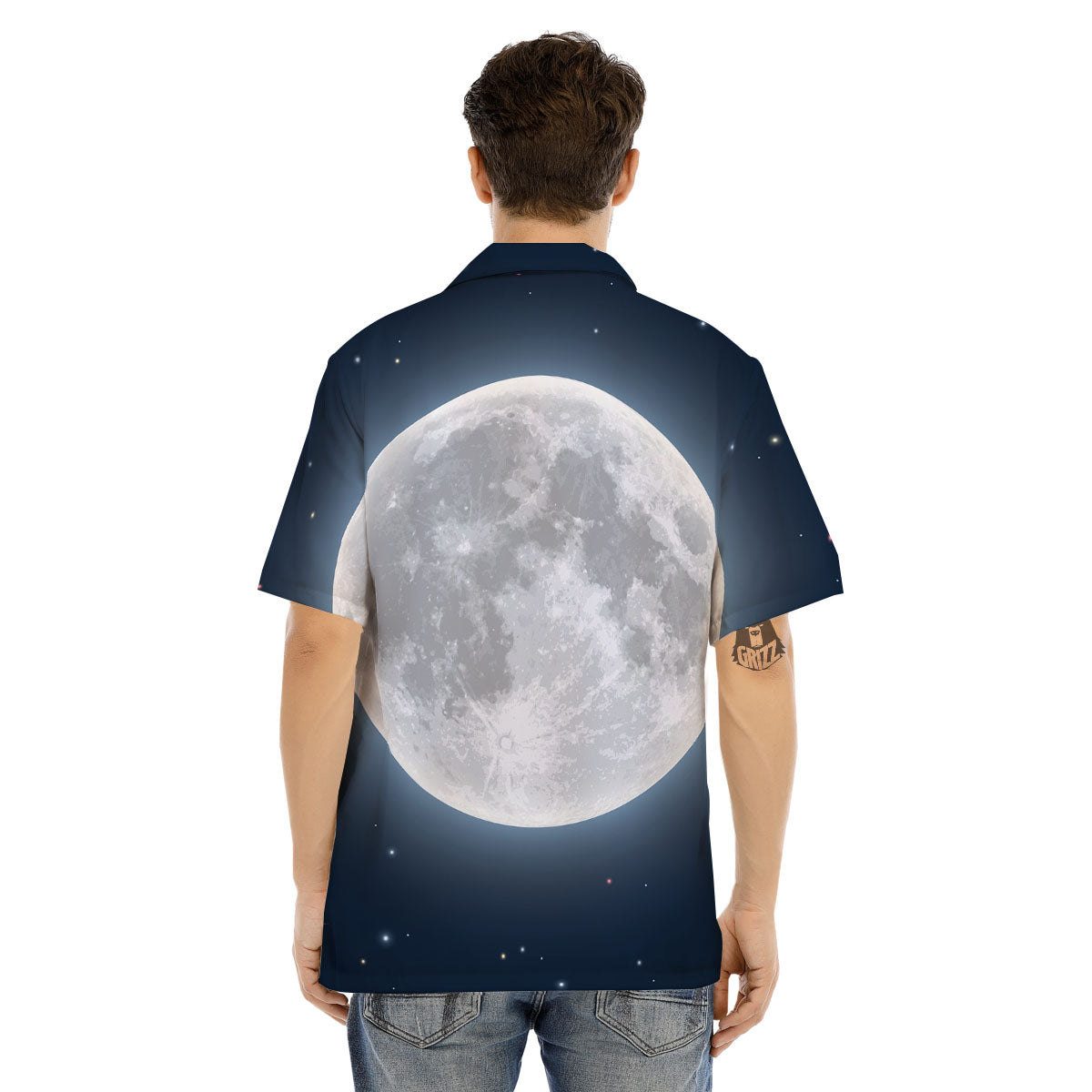 Moonlight And Night Sky Print Men's Hawaiian Shirt-grizzshop