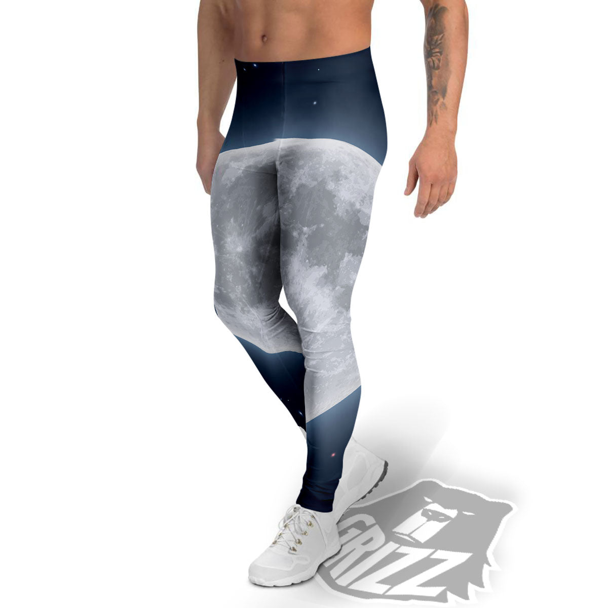 Moonlight And Night Sky Print Men's Leggings-grizzshop