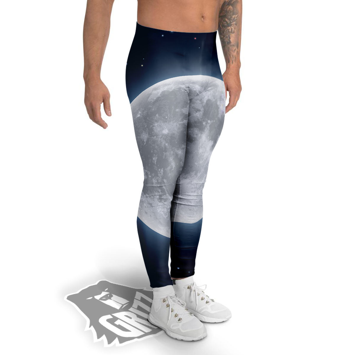 Moonlight And Night Sky Print Men's Leggings-grizzshop