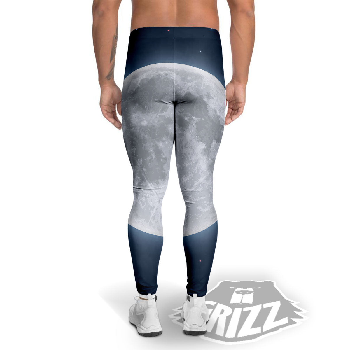 Moonlight And Night Sky Print Men's Leggings-grizzshop