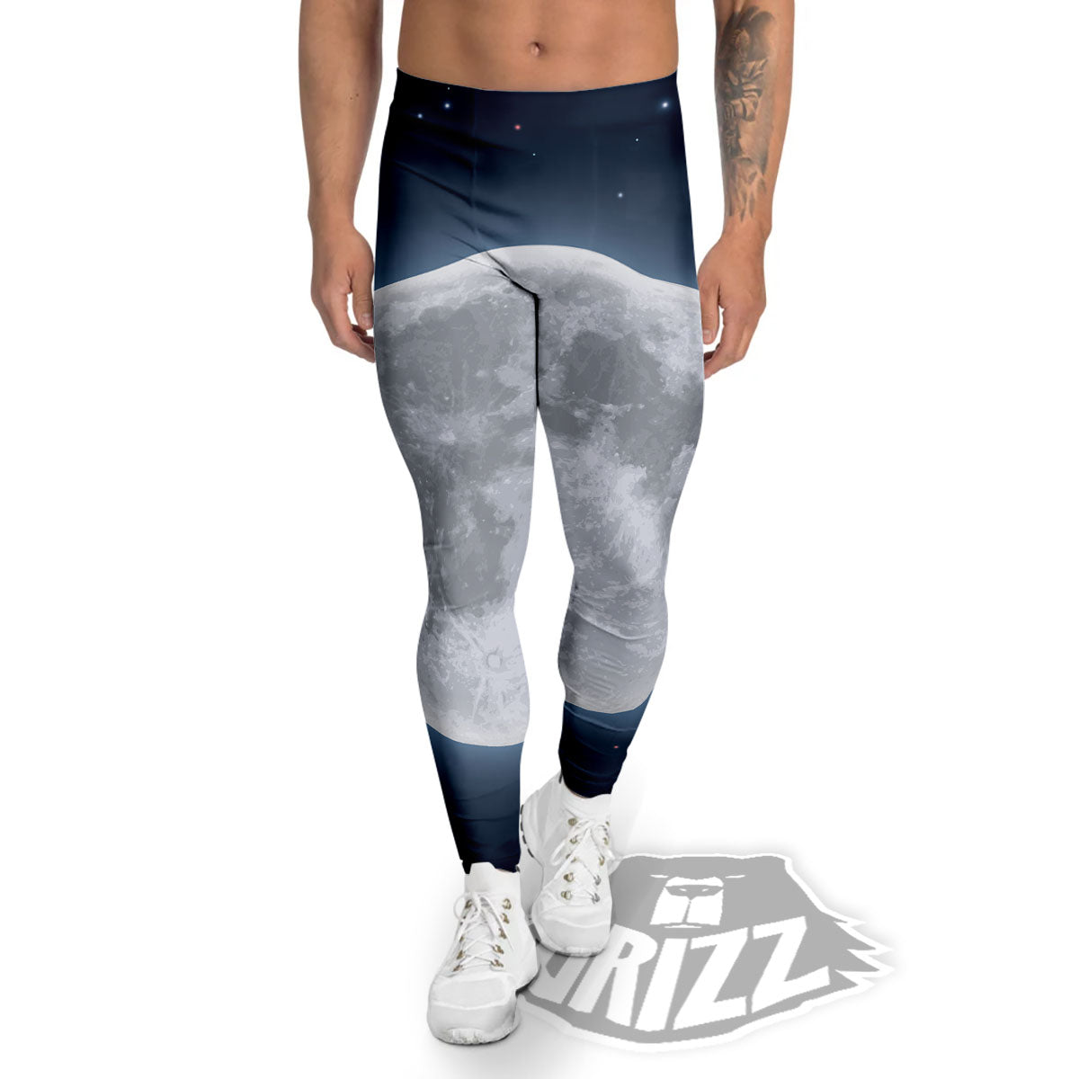 Moonlight And Night Sky Print Men's Leggings-grizzshop