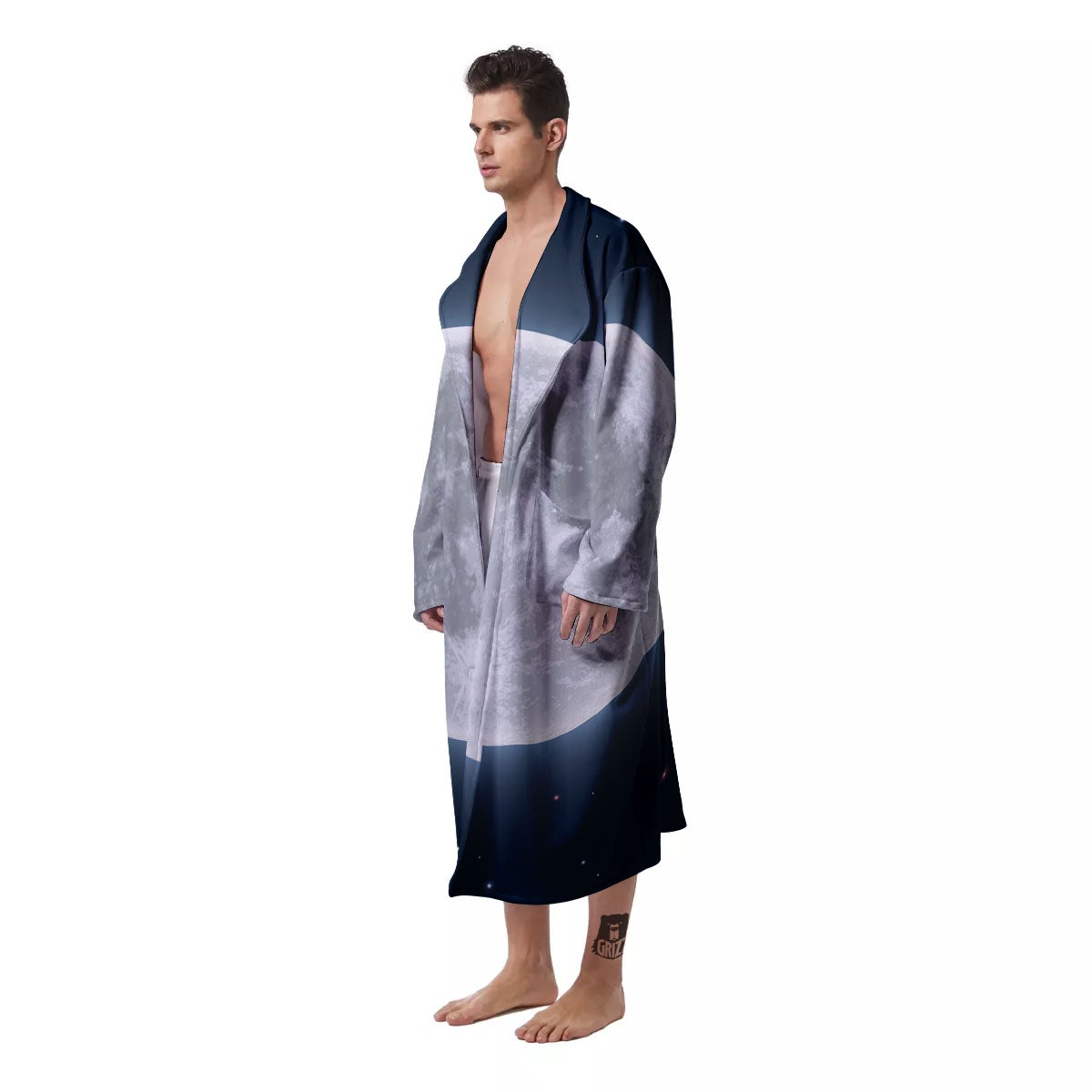 Moonlight And Night Sky Print Men's Robe-grizzshop