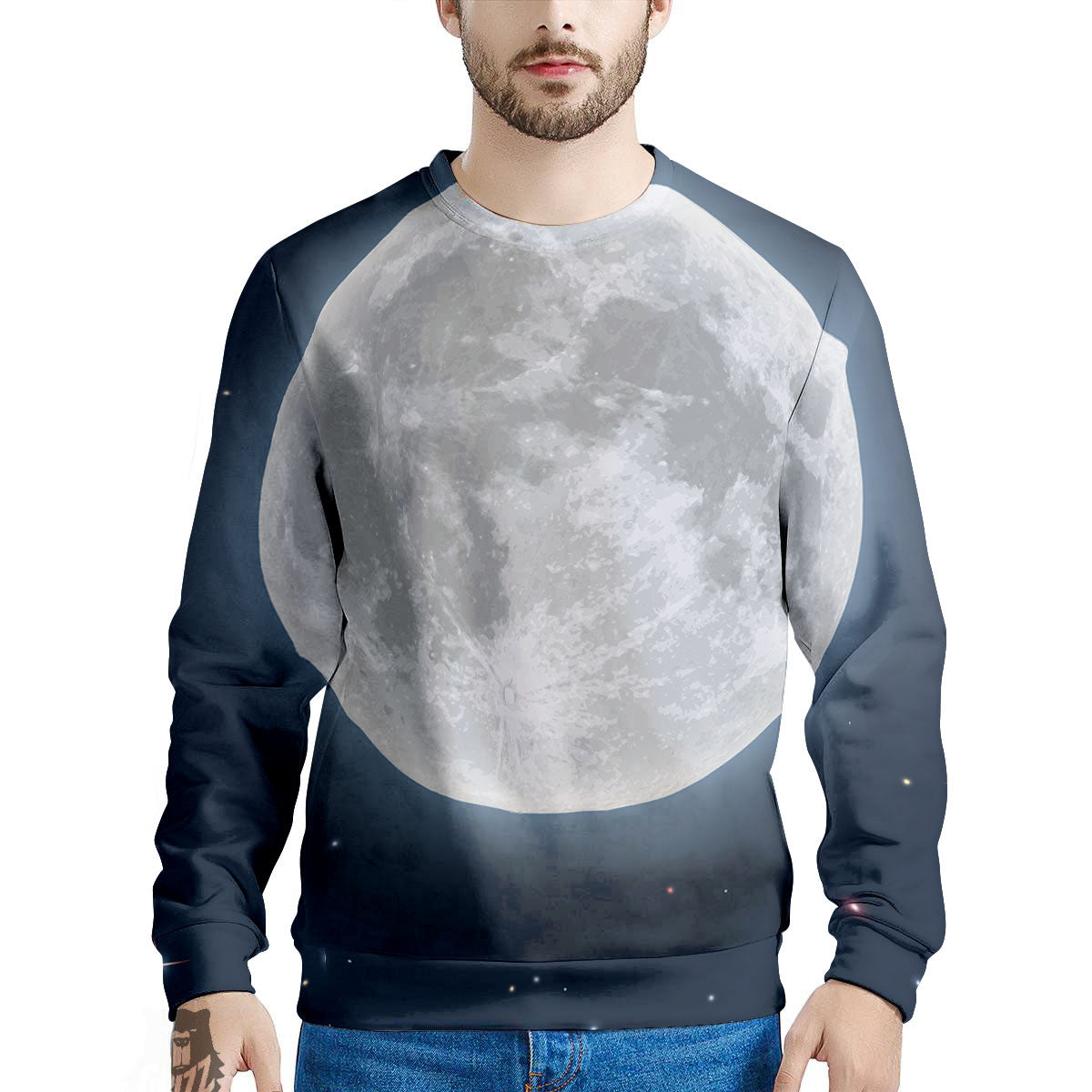 Moonlight And Night Sky Print Men's Sweatshirt-grizzshop