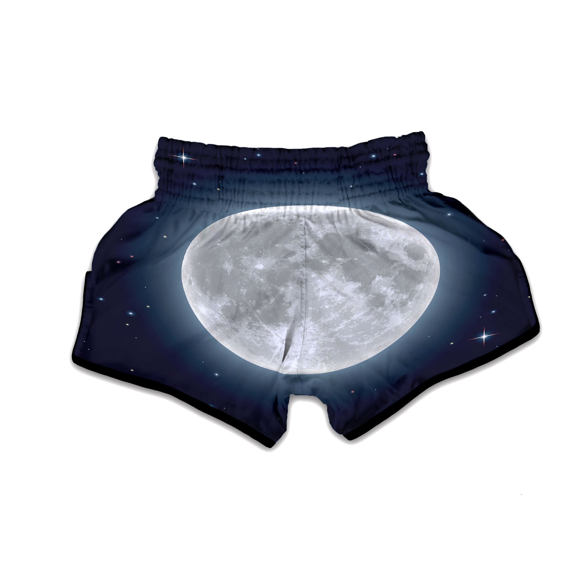 Moonlight And Night Sky Print Muay Thai Boxing Shorts-grizzshop