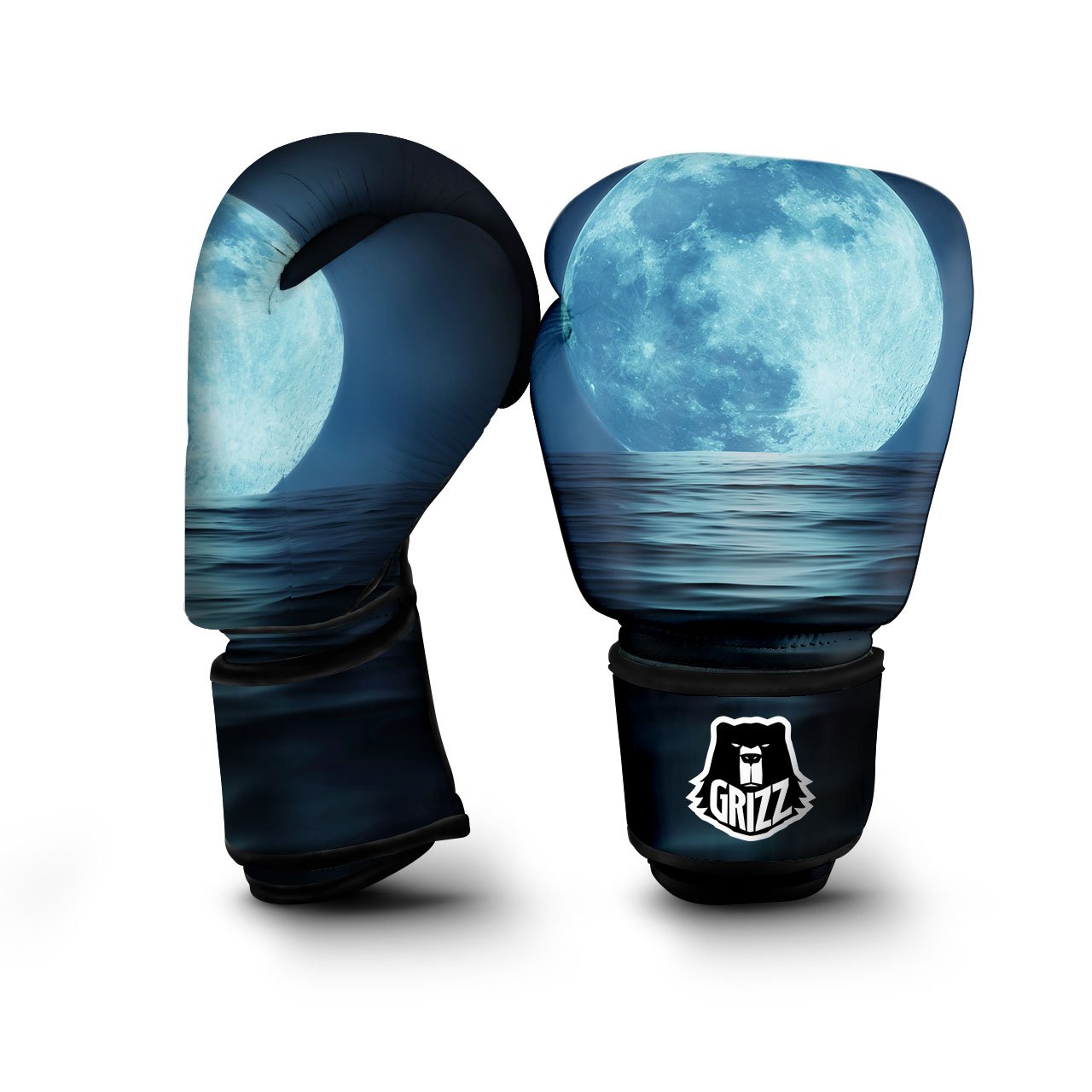 Moonlight And The Sea Print Boxing Gloves-grizzshop