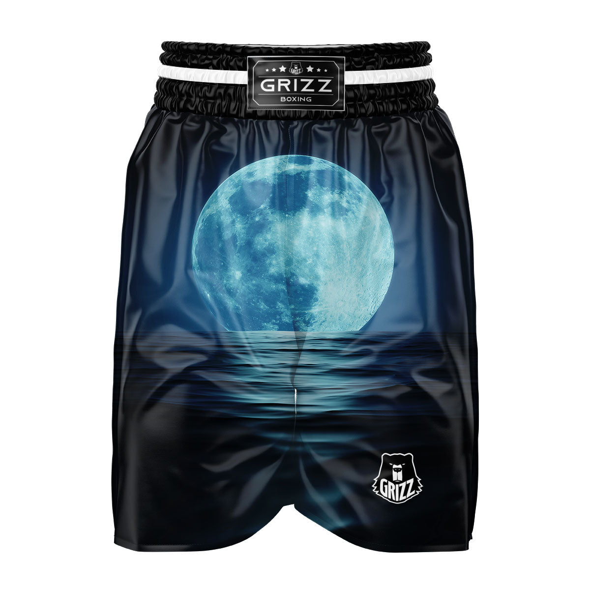 Moonlight And The Sea Print Boxing Shorts-grizzshop