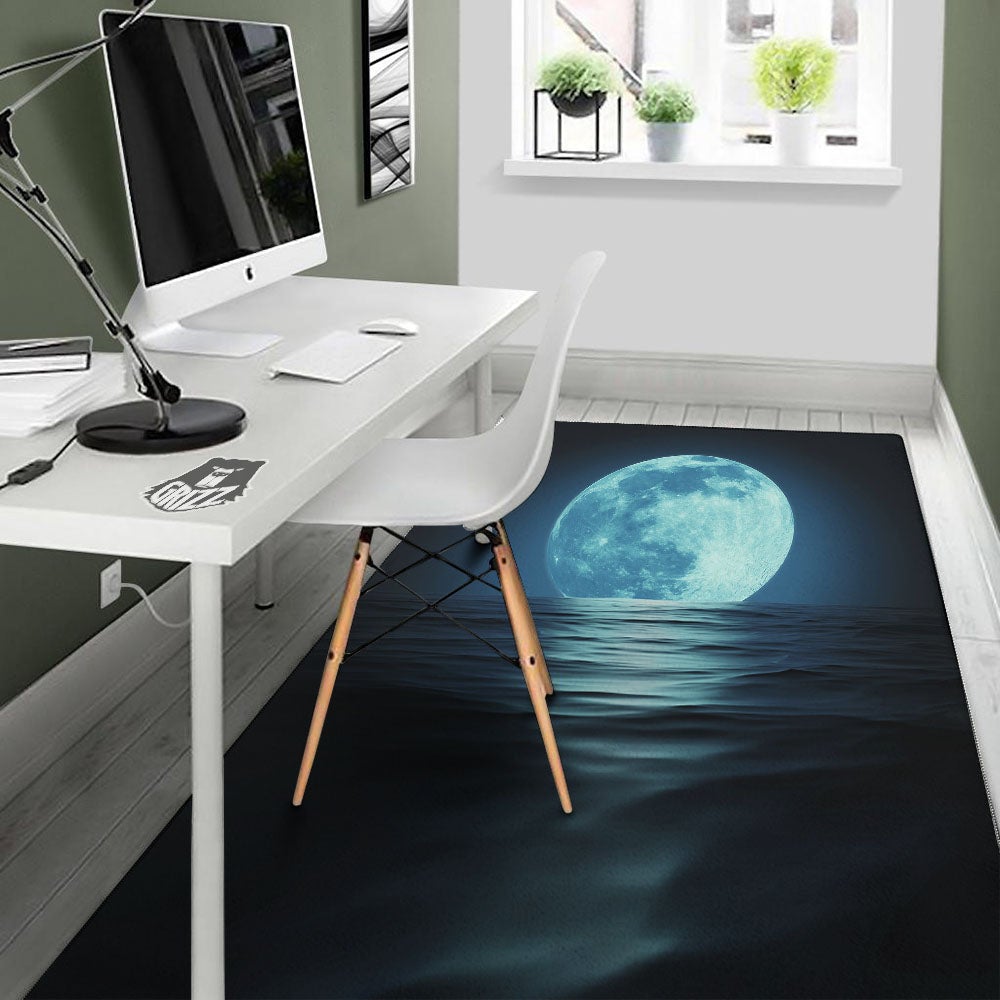 Moonlight And The Sea Print Floor Mat-grizzshop