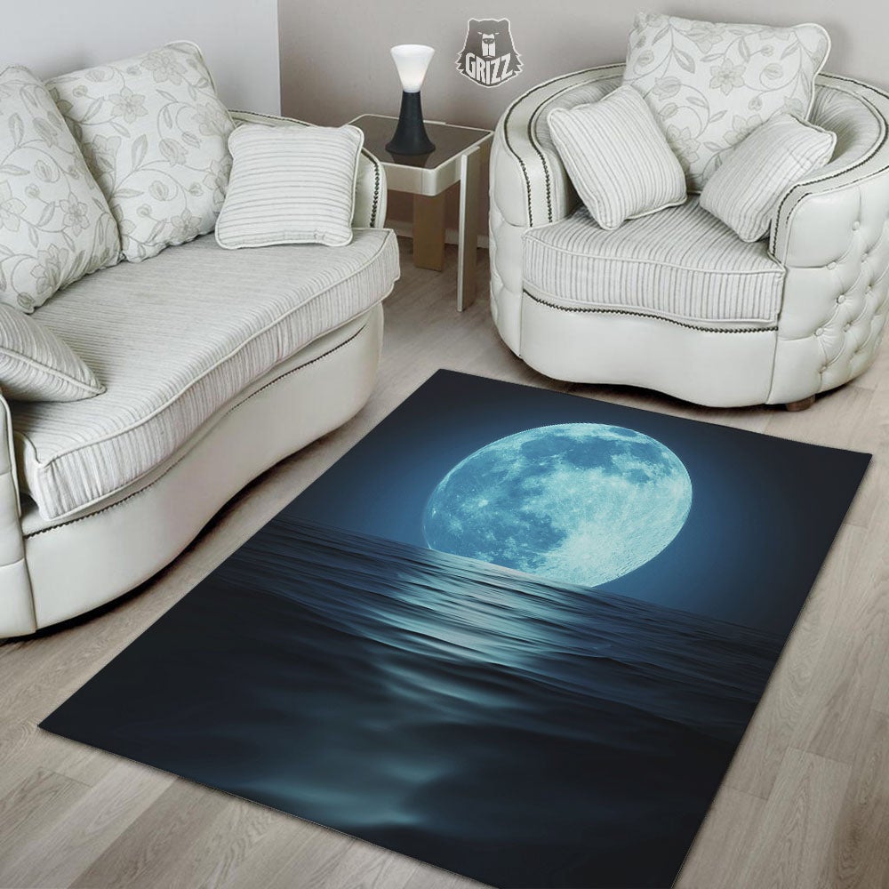 Moonlight And The Sea Print Floor Mat-grizzshop
