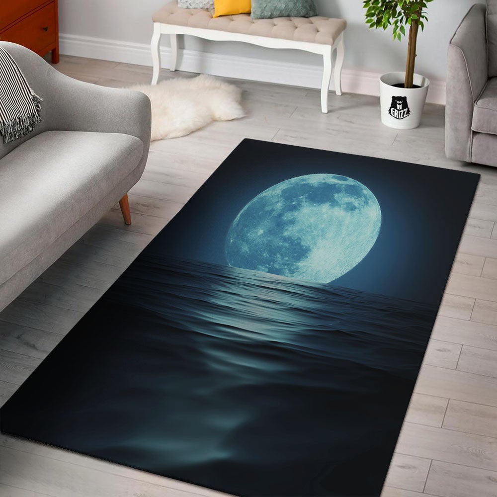 Moonlight And The Sea Print Floor Mat-grizzshop