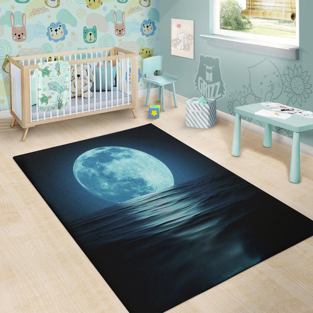 Moonlight And The Sea Print Floor Mat-grizzshop