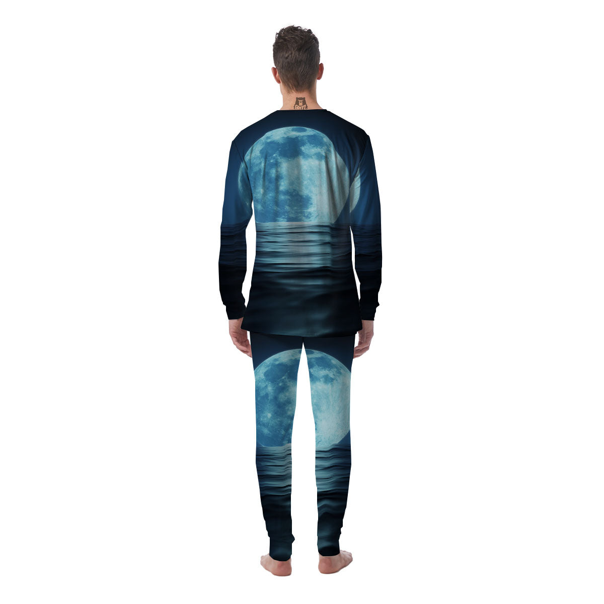 Moonlight And The Sea Print Men's Pajamas-grizzshop