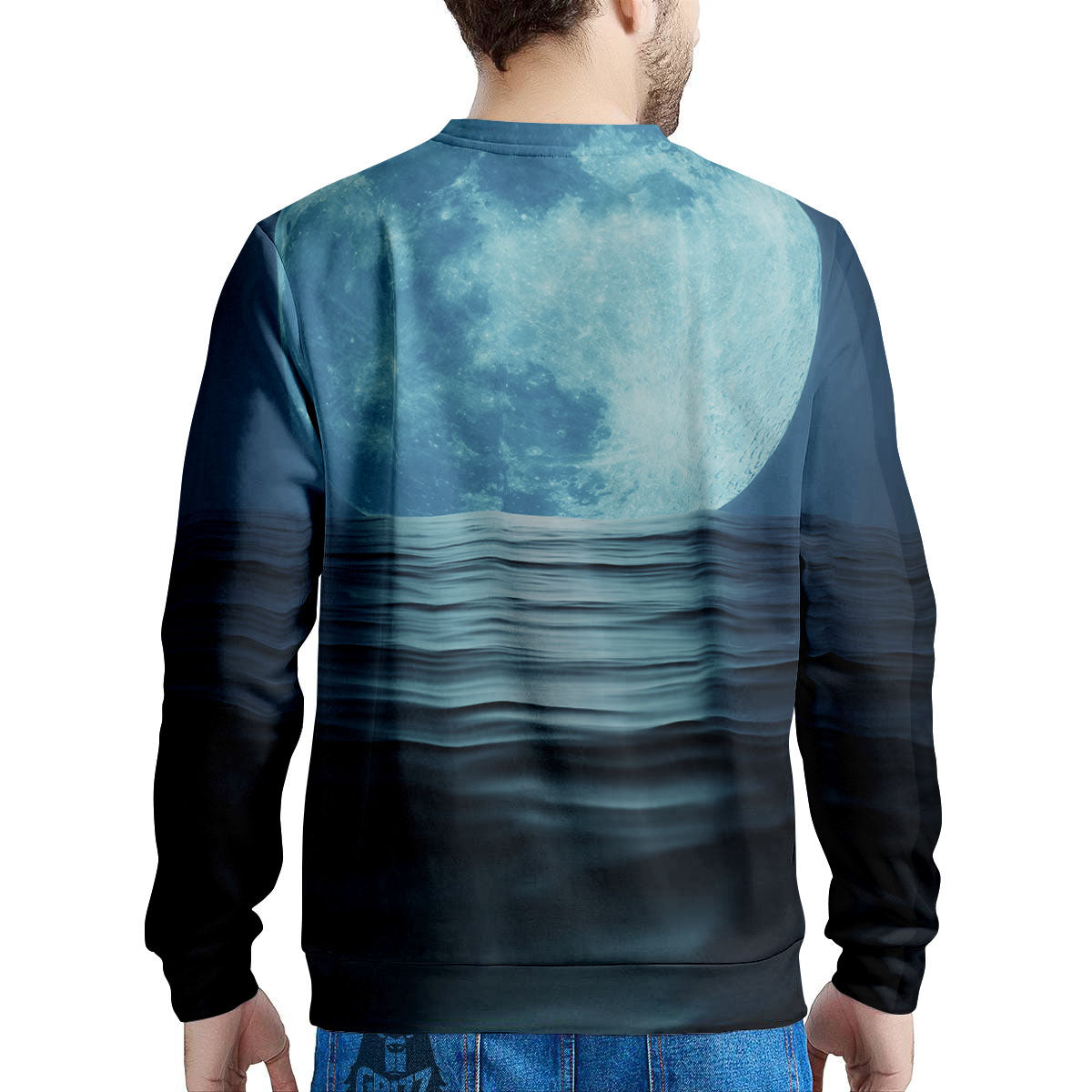 Moonlight And The Sea Print Men's Sweatshirt-grizzshop
