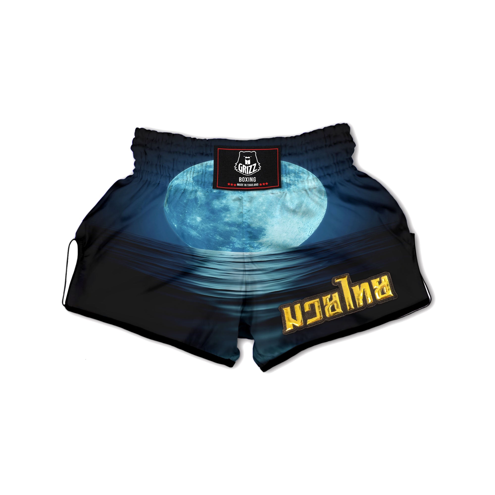 Moonlight And The Sea Print Muay Thai Boxing Shorts-grizzshop