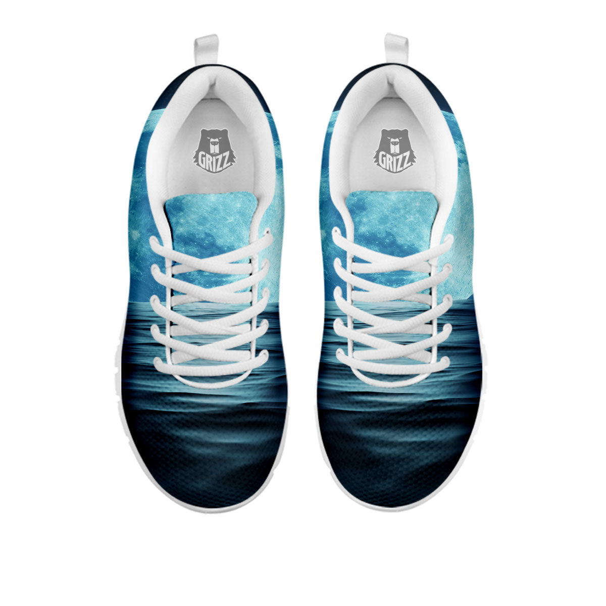 Moonlight And The Sea Print White Sneaker-grizzshop