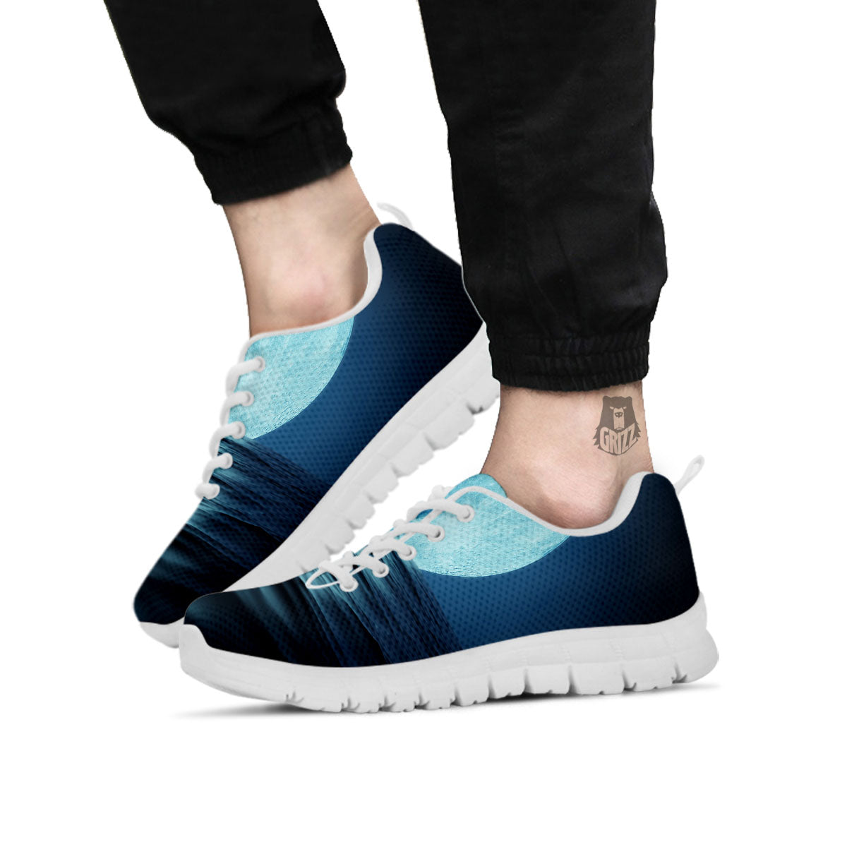 Moonlight And The Sea Print White Sneaker-grizzshop
