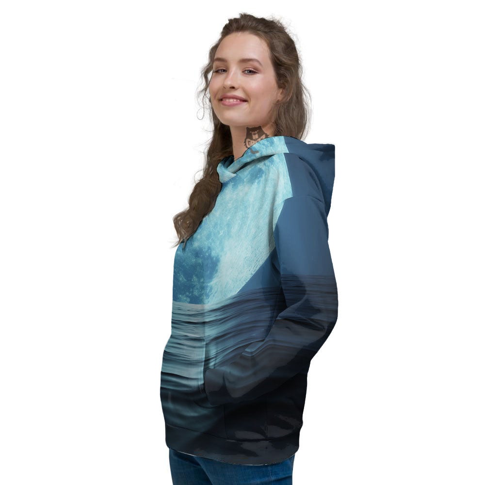 Moonlight And The Sea Print Women's Hoodie-grizzshop