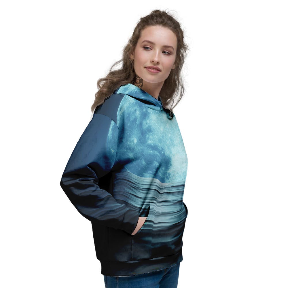 Moonlight And The Sea Print Women's Hoodie-grizzshop