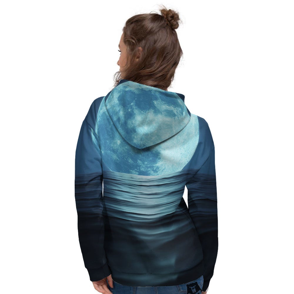 Moonlight And The Sea Print Women's Hoodie-grizzshop