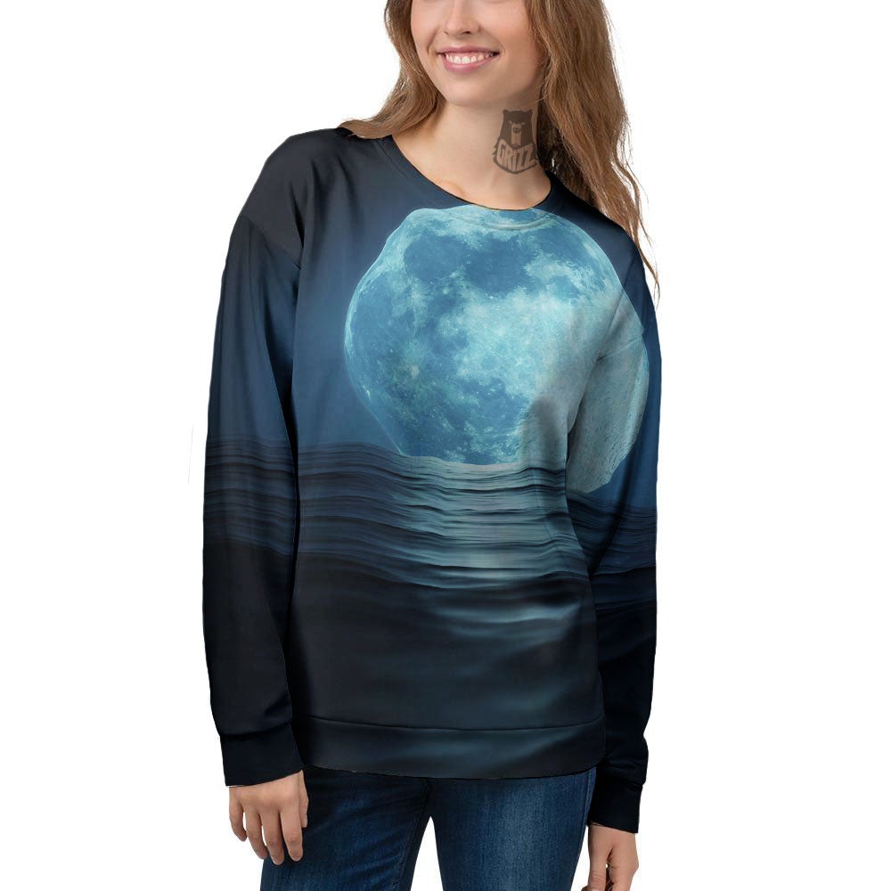 Moonlight And The Sea Print Women's Sweatshirt-grizzshop
