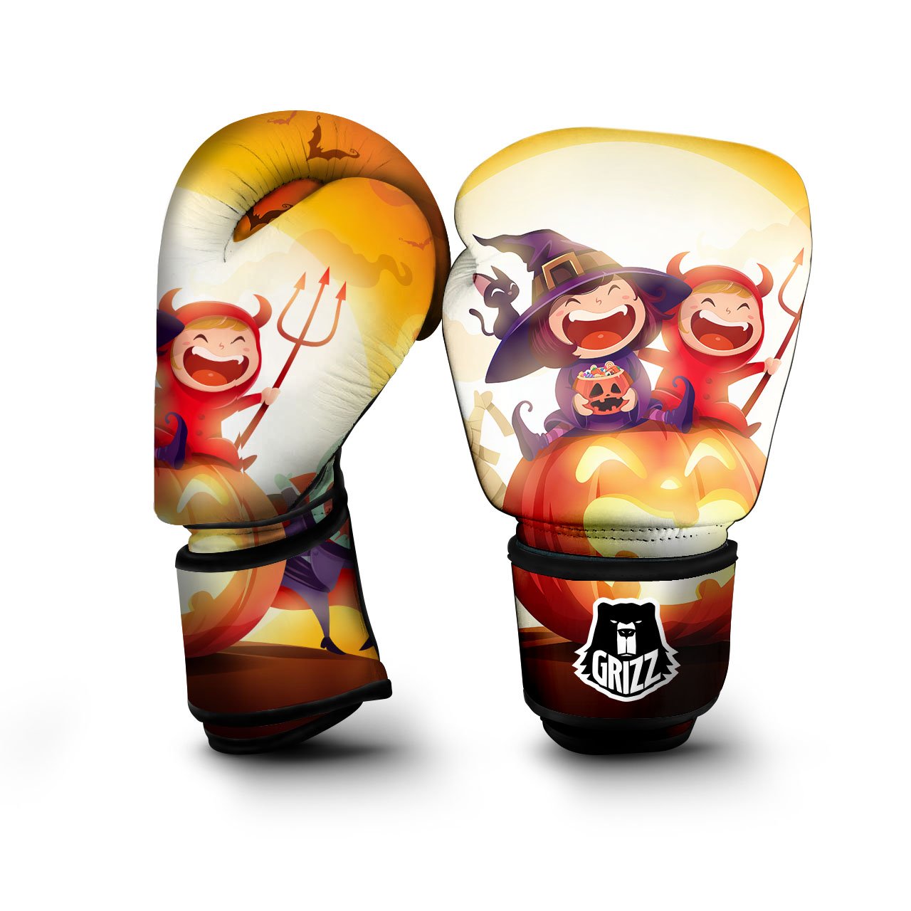 Moonlight Halloween Print Boxing Gloves-grizzshop