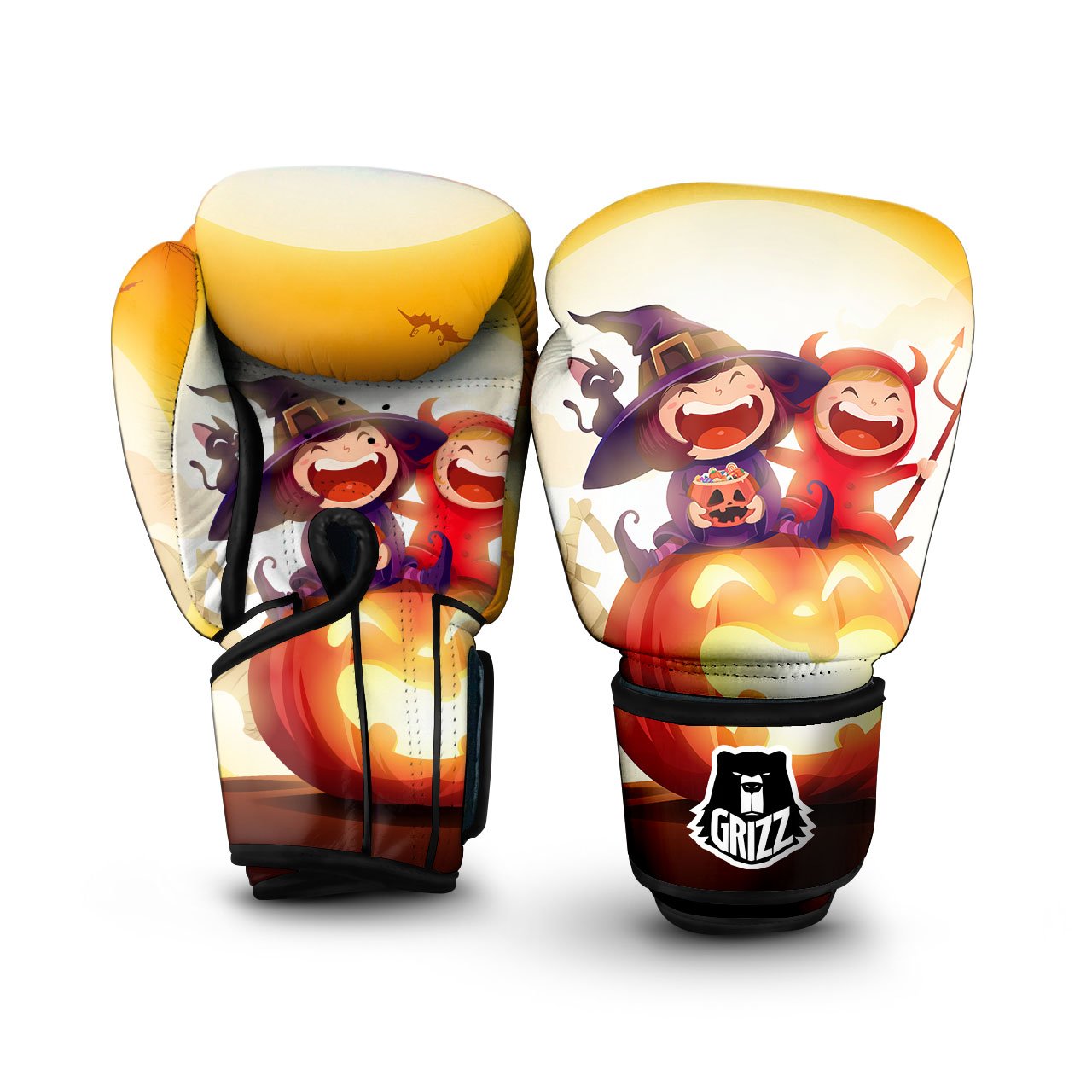 Moonlight Halloween Print Boxing Gloves-grizzshop