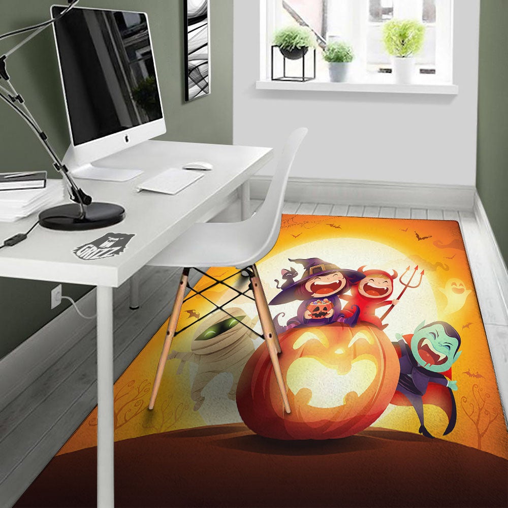 Moonlight Halloween Print Floor Mat-grizzshop