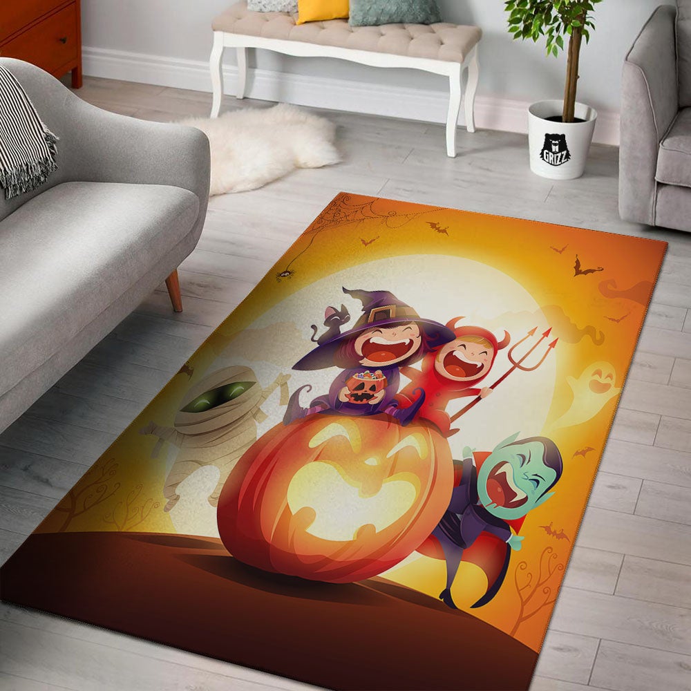 Moonlight Halloween Print Floor Mat-grizzshop